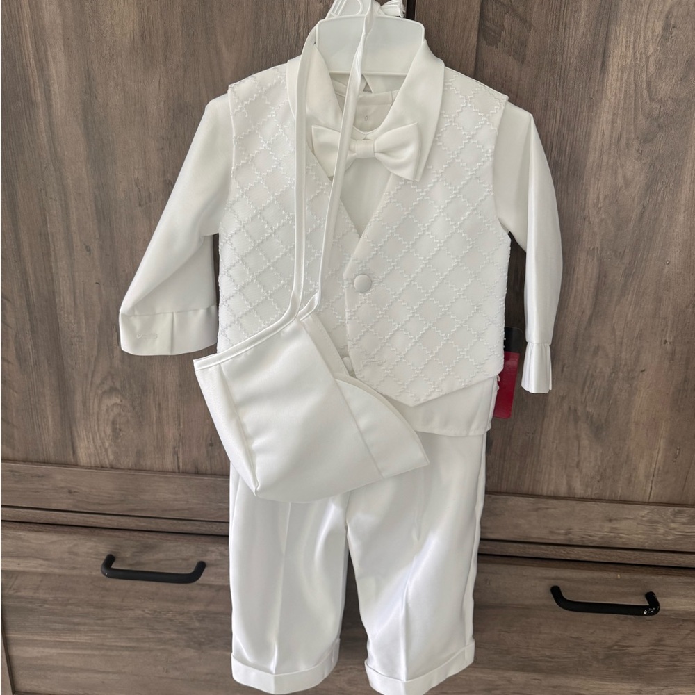 NWT - Baby Boy Baptism/Christening White 4 Piece Set